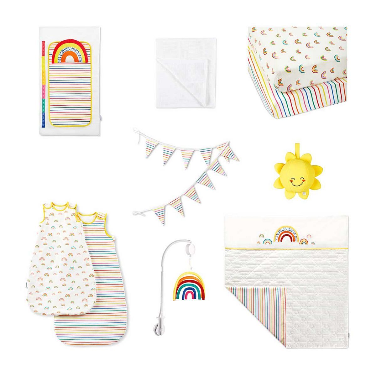 Ickle Bubba 10 Piece Nursery Starter Set - Rainbow Dreams