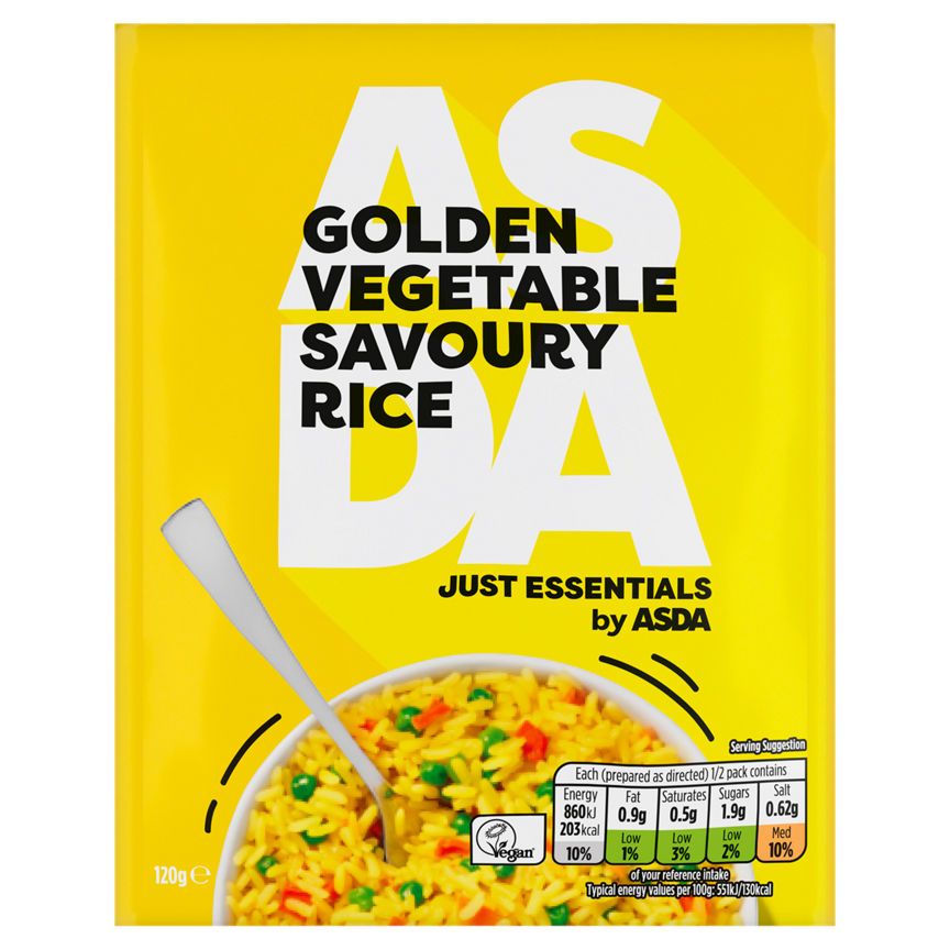 JUST ESSENTIALS by ASDA Golden Vegetable Savoury Rice