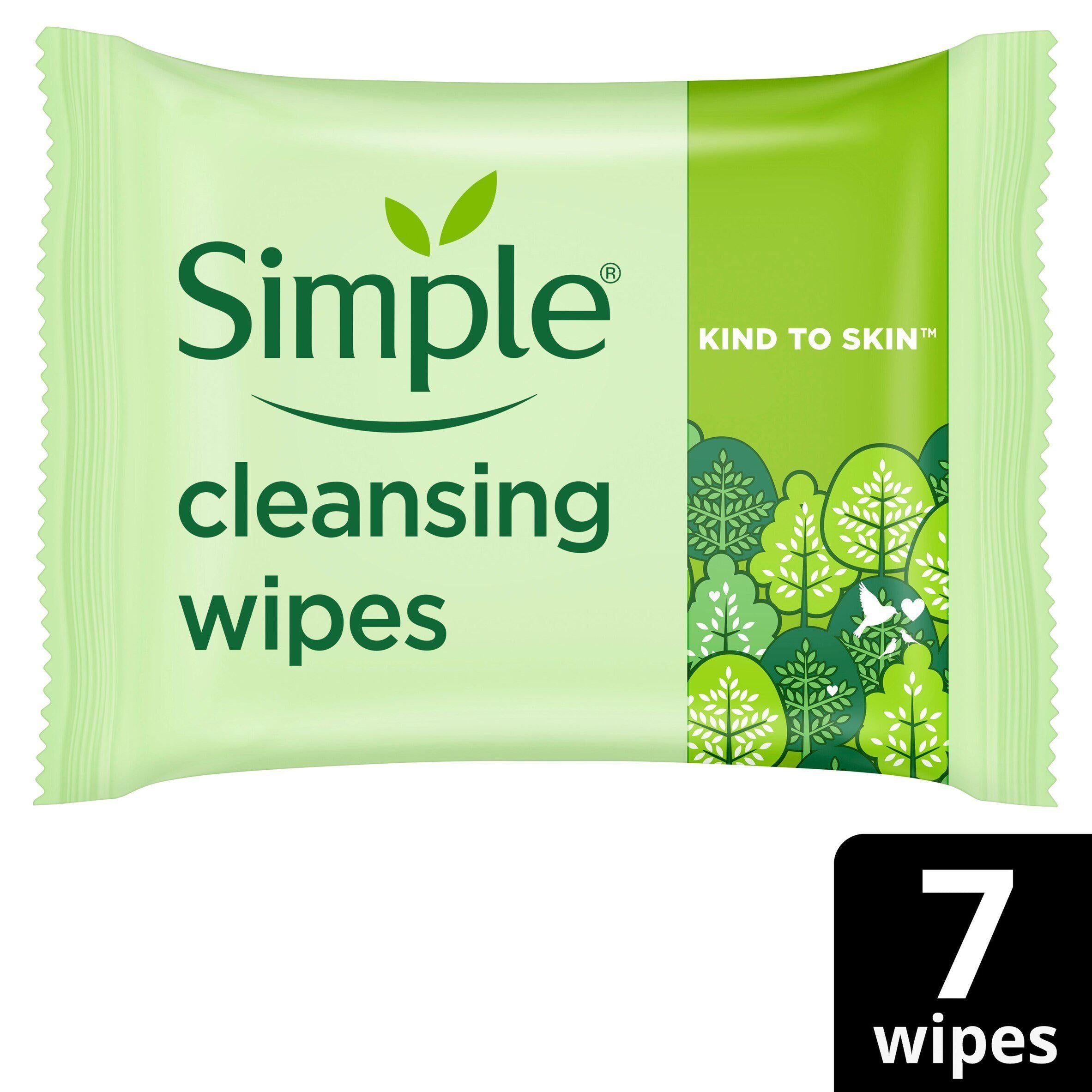 Simple Biodegradable Facial Cleansing Make-Up Remover Wipes x7 face & body skincare Sainsburys   