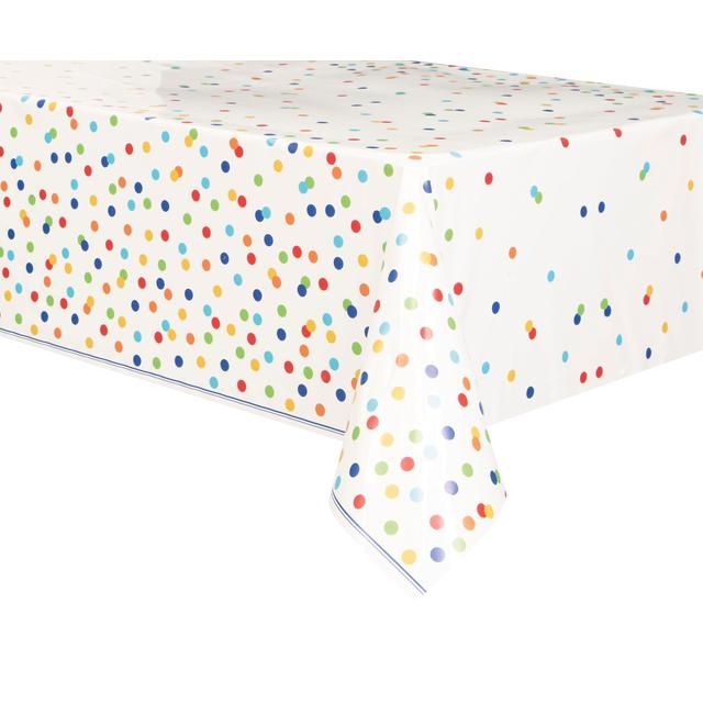 Rainbow Polka Dot Table Cover