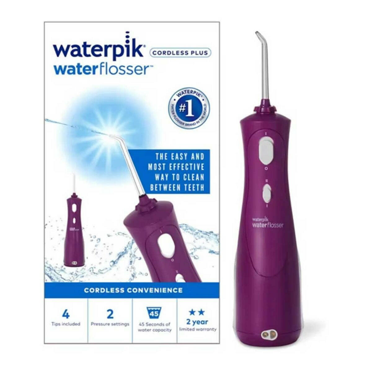 Waterpik Cordless Plus Water Flosser WP-465UK - Purple GOODS Boots   