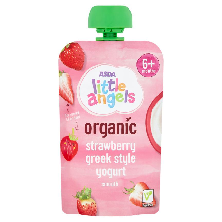 LITTLE ANGELS by ASDA Organic Strawberry Greek Style Yogurt 6+ Months