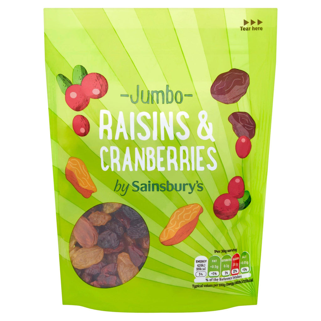 Sainsbury's Jumbo Raisins & Cranberries 200g