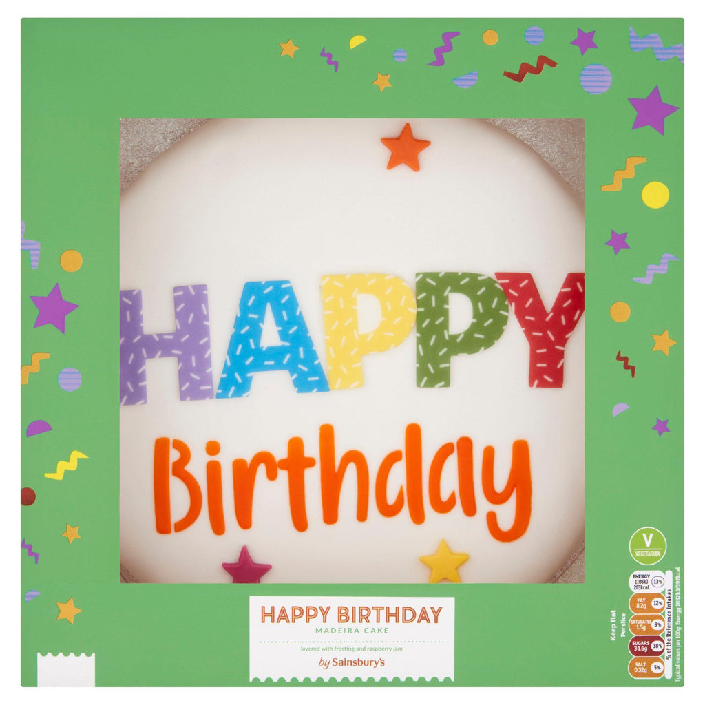 Sainsbury's Happy Birthday Celebration Madeira Cake 1208g (Serves 18)