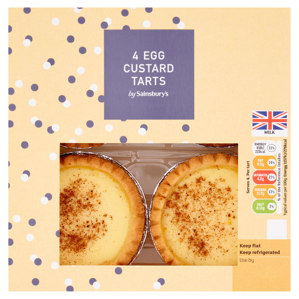 Sainsbury's Egg Custard Tarts 4 x 81g