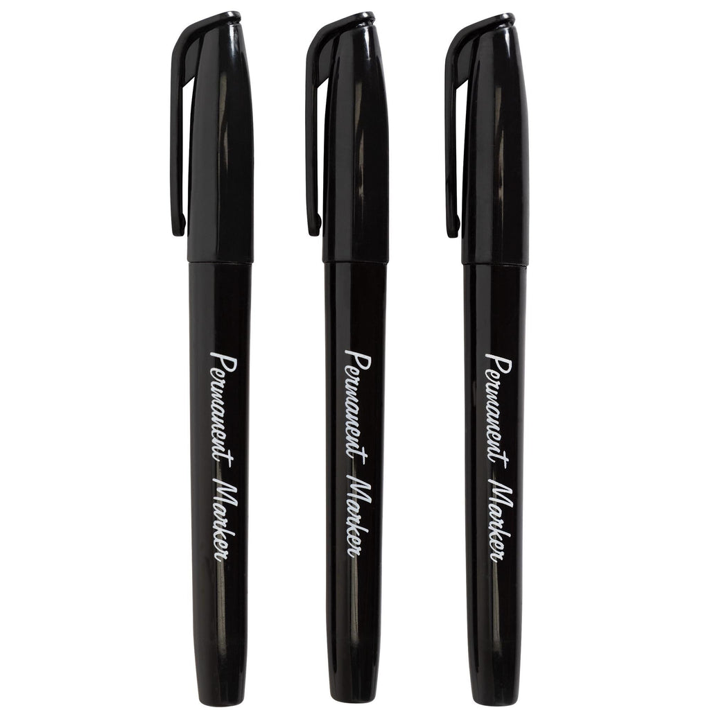 Sainsbury's Home Black Permanent Marker Pens 3pk