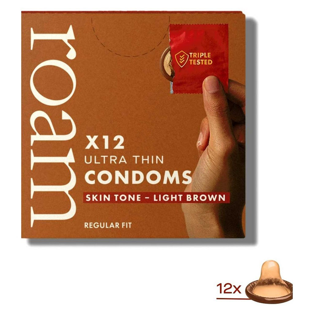 Roam Skin Tone Condoms Light Brown - 12 Pack