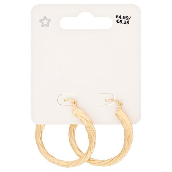 Superdrug Studio Gold  Tone Twist 40 MM Hoops GOODS Superdrug   