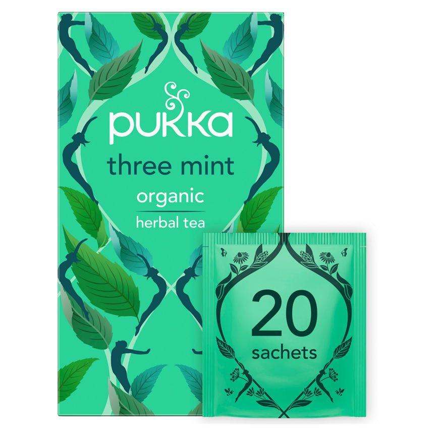 Pukka Organic Three Mint 20 Herbal Tea Sachets GOODS ASDA   