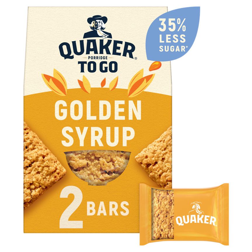 Quaker Oat Porridge To Go Golden Syrup Breakfast Bars