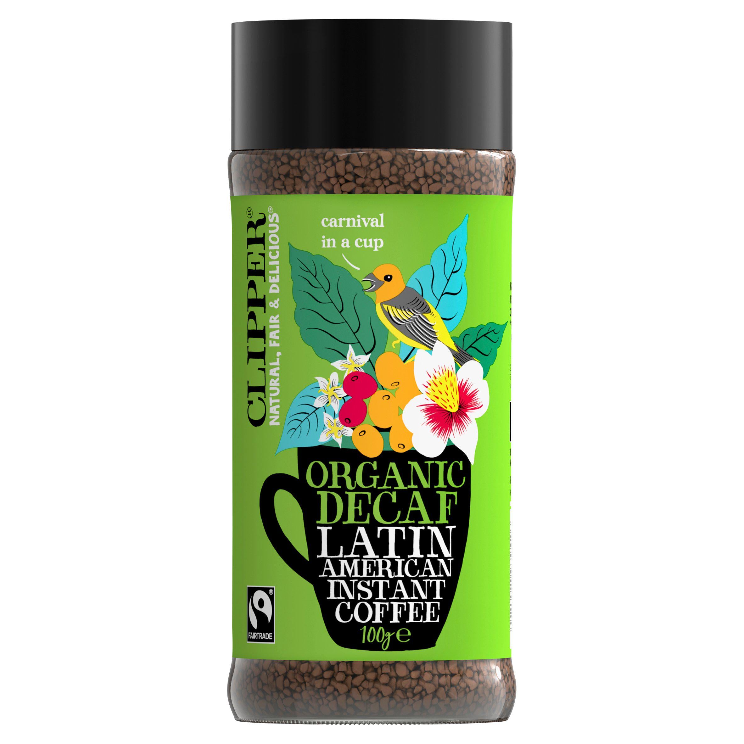 Clipper Fairtrade Organic Decaf Latin American Instant Coffee 100g - McGrocer