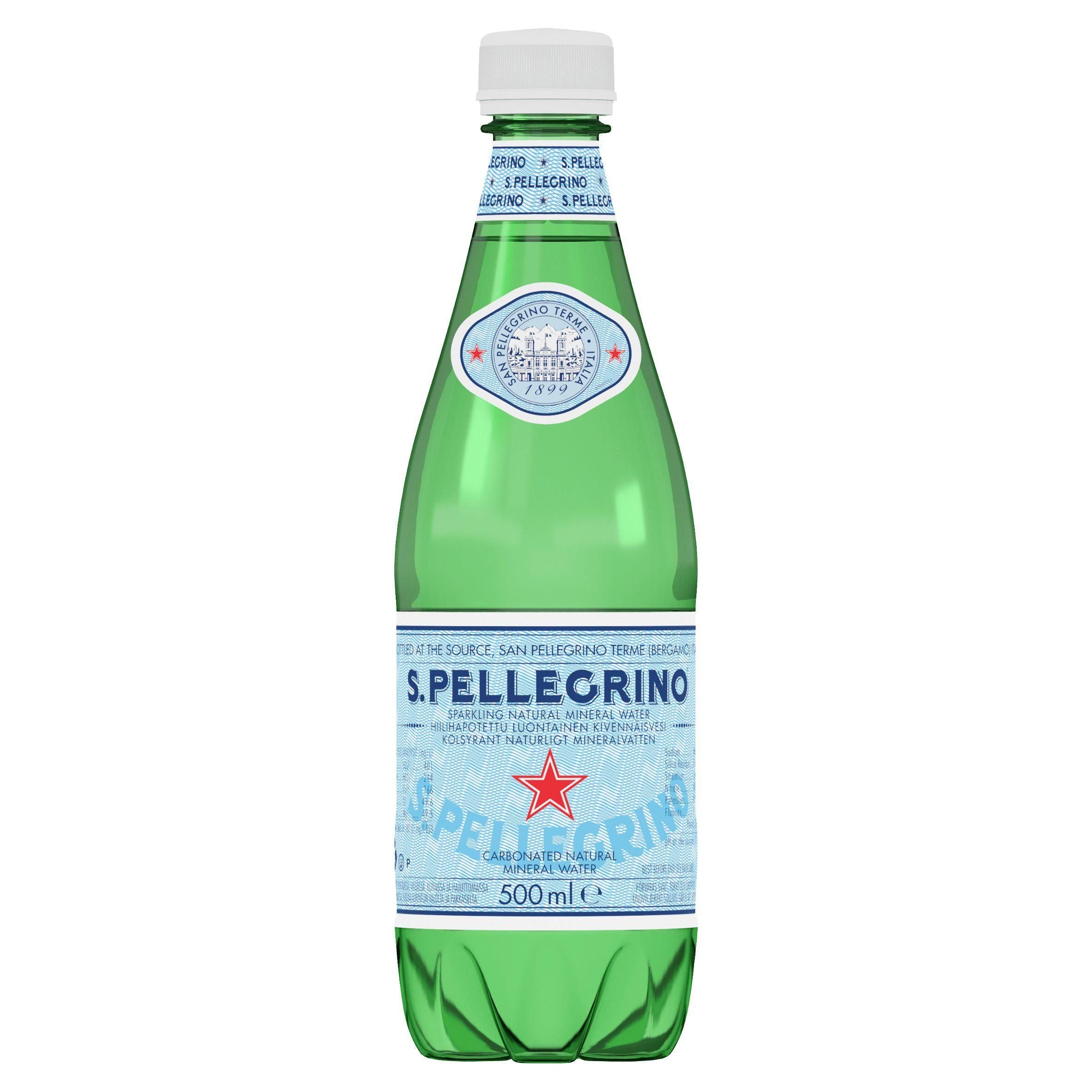 San Pellegrino Sparkling Natural Mineral Water Bottle 500ml GOODS Sainsburys   