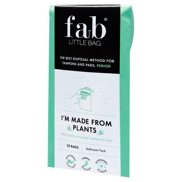 FabLittleBag Sustainably Sourced Bags for Tampons and Pads Bathroom Pack   20 per pack