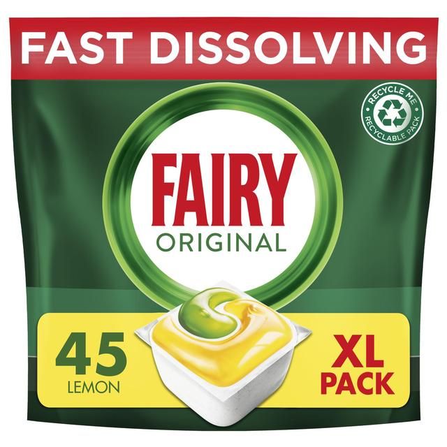 Fairy All In One Lemon Dishwasher Tablets   45 per pack