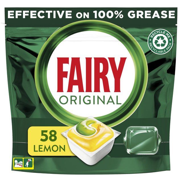 Fairy Original All In One Dishwasher Tablets Lemon   58 per pack