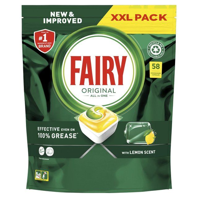 Fairy Original All In One Dishwasher Tablets Lemon   58 per pack