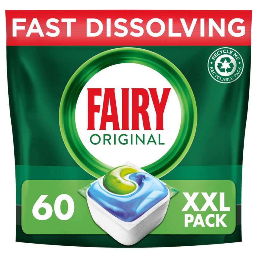 Fairy Original All In One Dishwasher Tablets, Regular, 60 Capsules