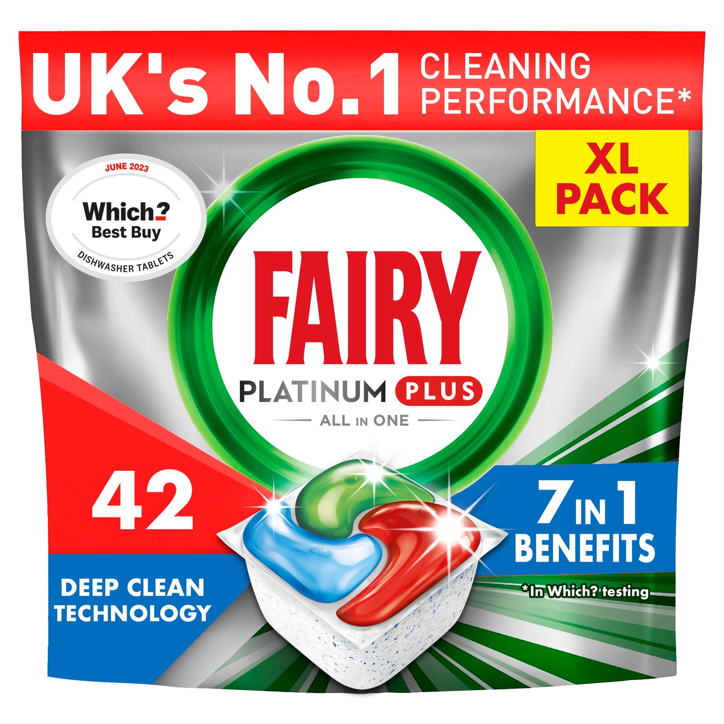 Fairy Platinum Plus Deep Clean Fresh Herbal Breeze Dishwasher Tablets x42