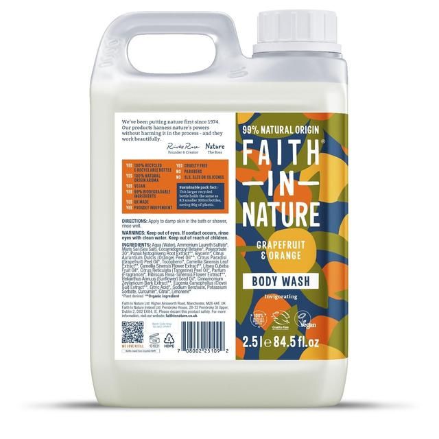 Faith In Nature Grapefruit &amp;amp; Orange Body Wash   2.5L