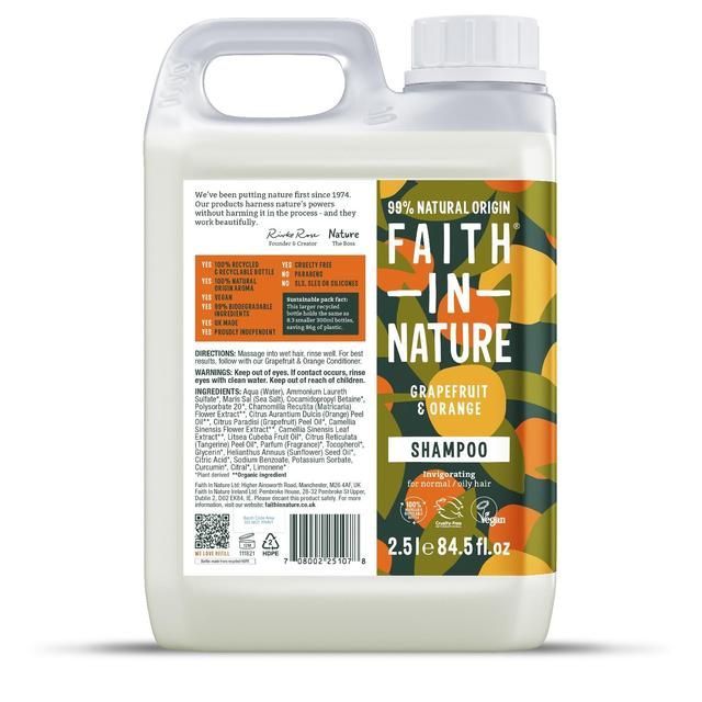 Faith In Nature Grapefruit &amp;amp; Orange Shampoo   2.5L