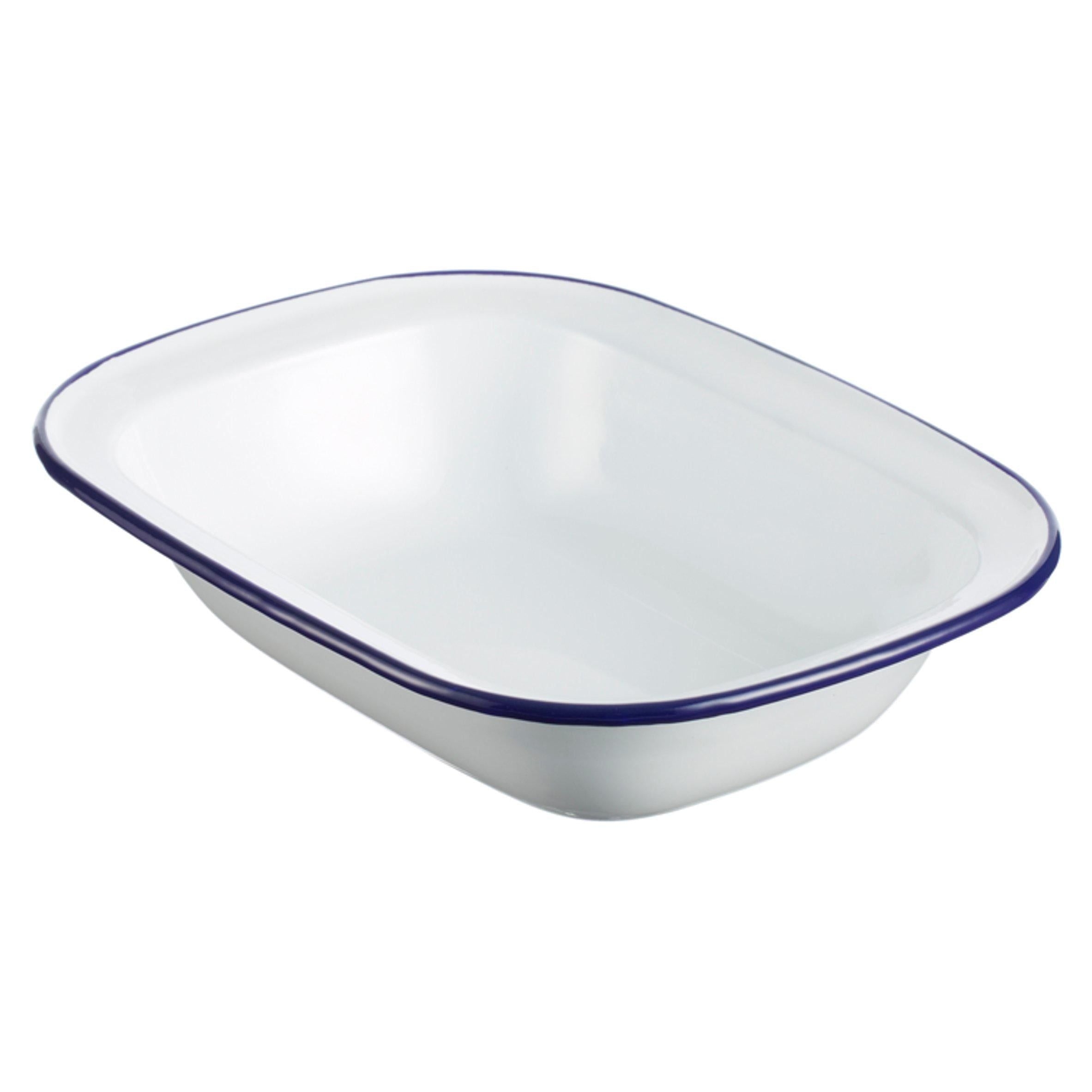 Falcon Rectangular Enamel Pie Dish Blue 24cm