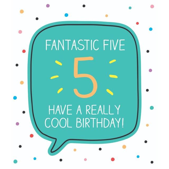 Fantastic Five 5th Birthday Card