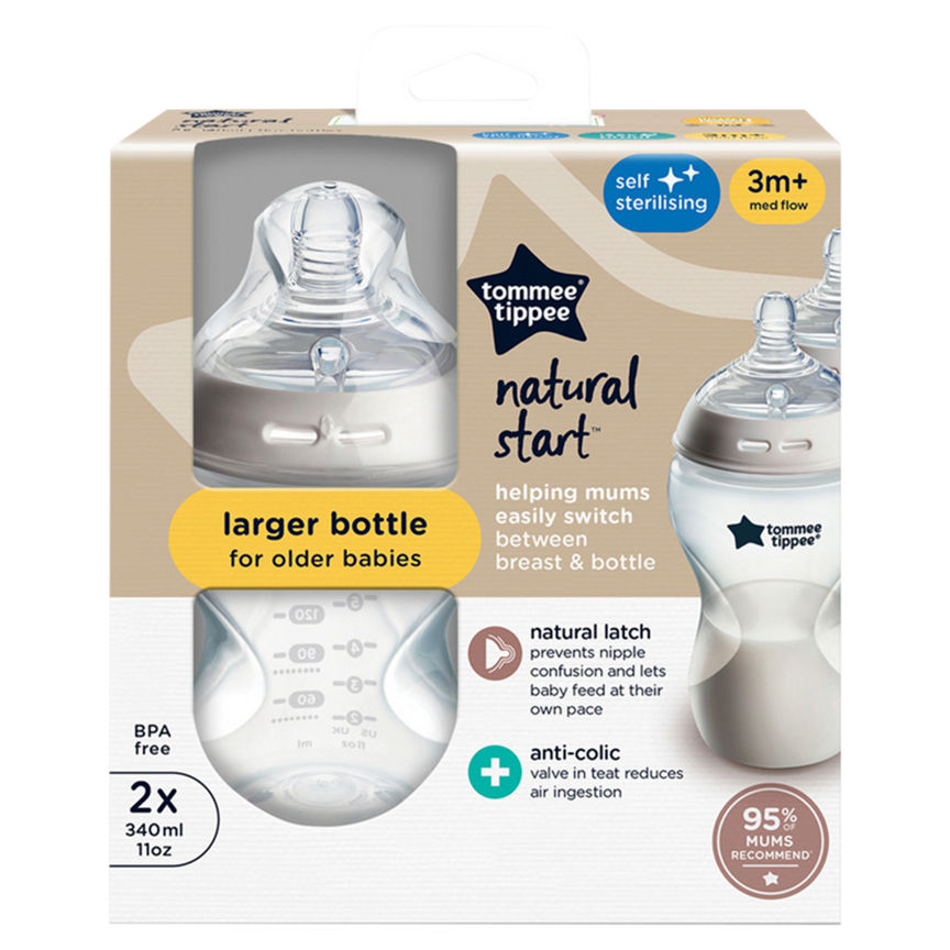 Tommee Tippee Closer to Nature 2x Baby Bottles 3m+