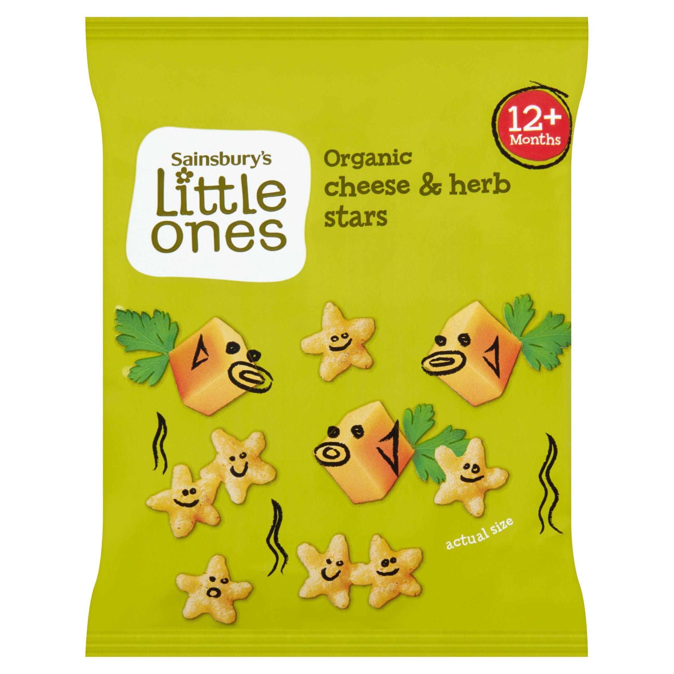 Sainsbury's Little Ones Organic Cheese & Herb Stars 12+ Months 12g GOODS Sainsburys   