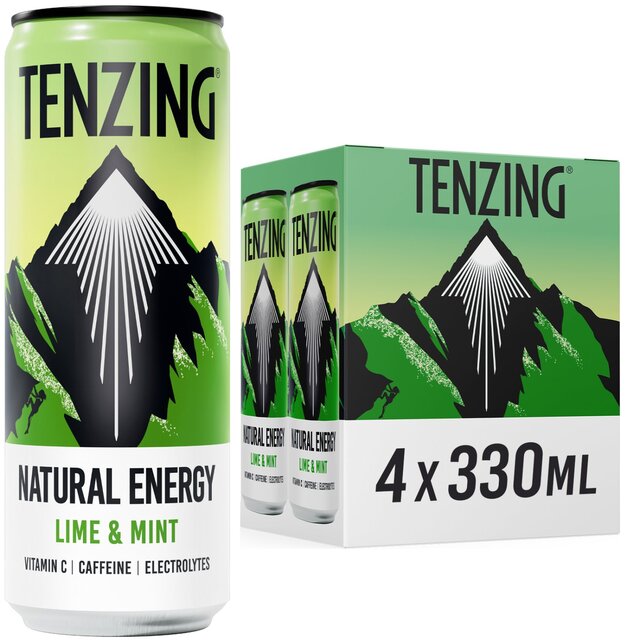 TENZING Natural Energy Lime & Mint Pack   4 x 330ml - McGrocer