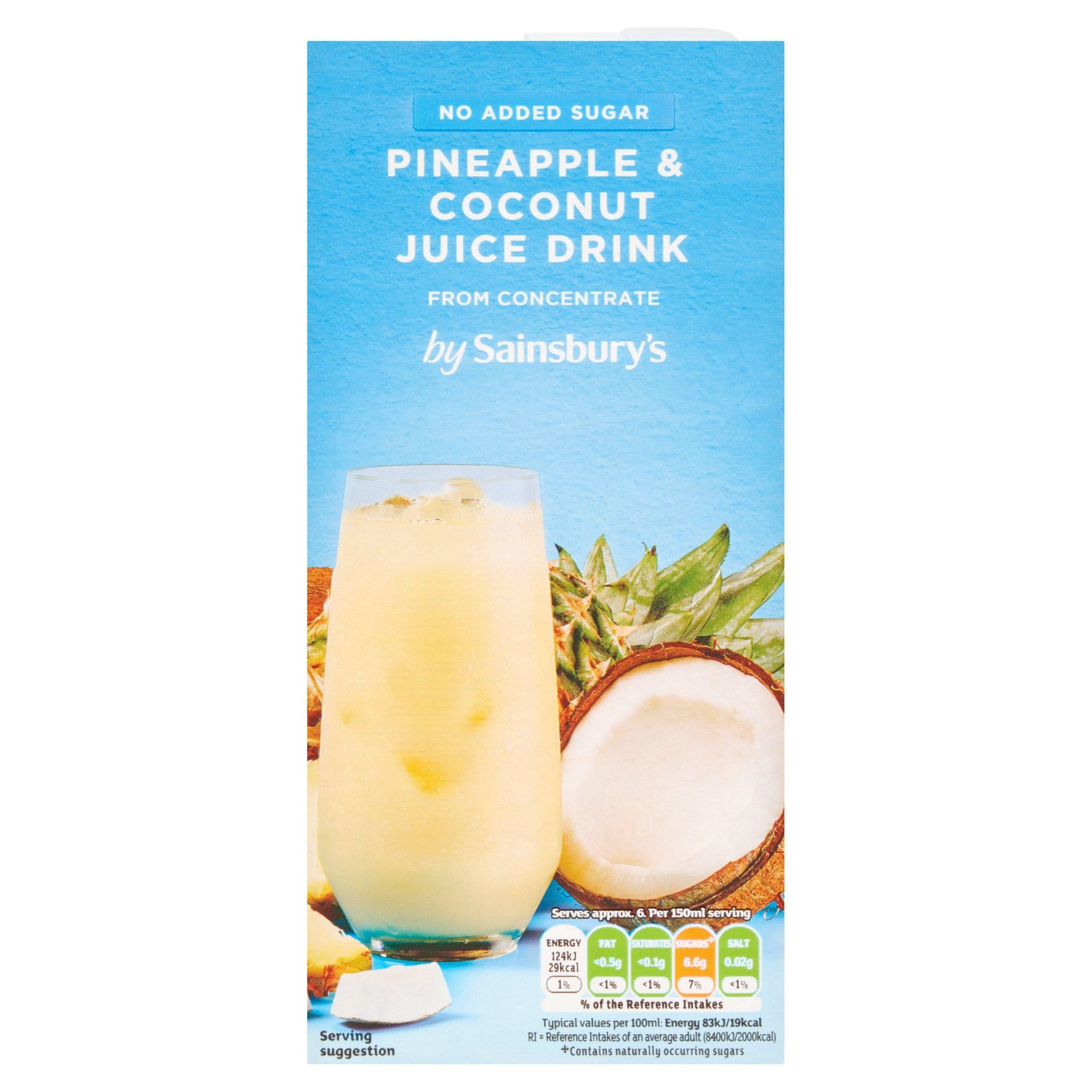 Sainsbury's Pineapple & Coconut Juice Drink, No Added Sugar 1L GOODS Sainsburys   