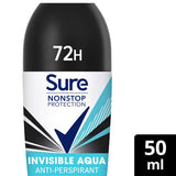 Sure Antiperspirant Deo Aerosol Nonstop Invis Aqua 150ml GOODS Superdrug 50ML  