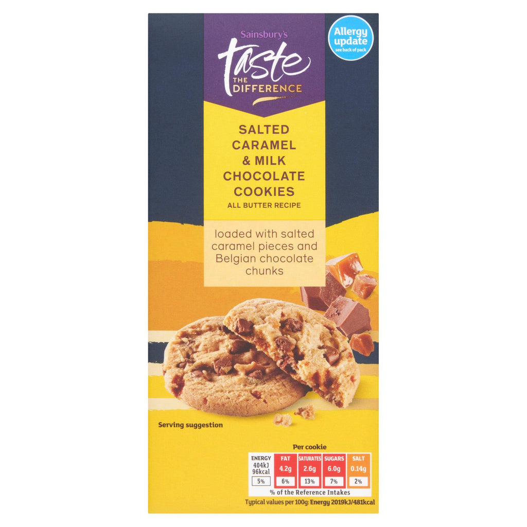 Sainsbury's Salted Caramel & Milk Chocolate Cookies, Taste the Difference 200g