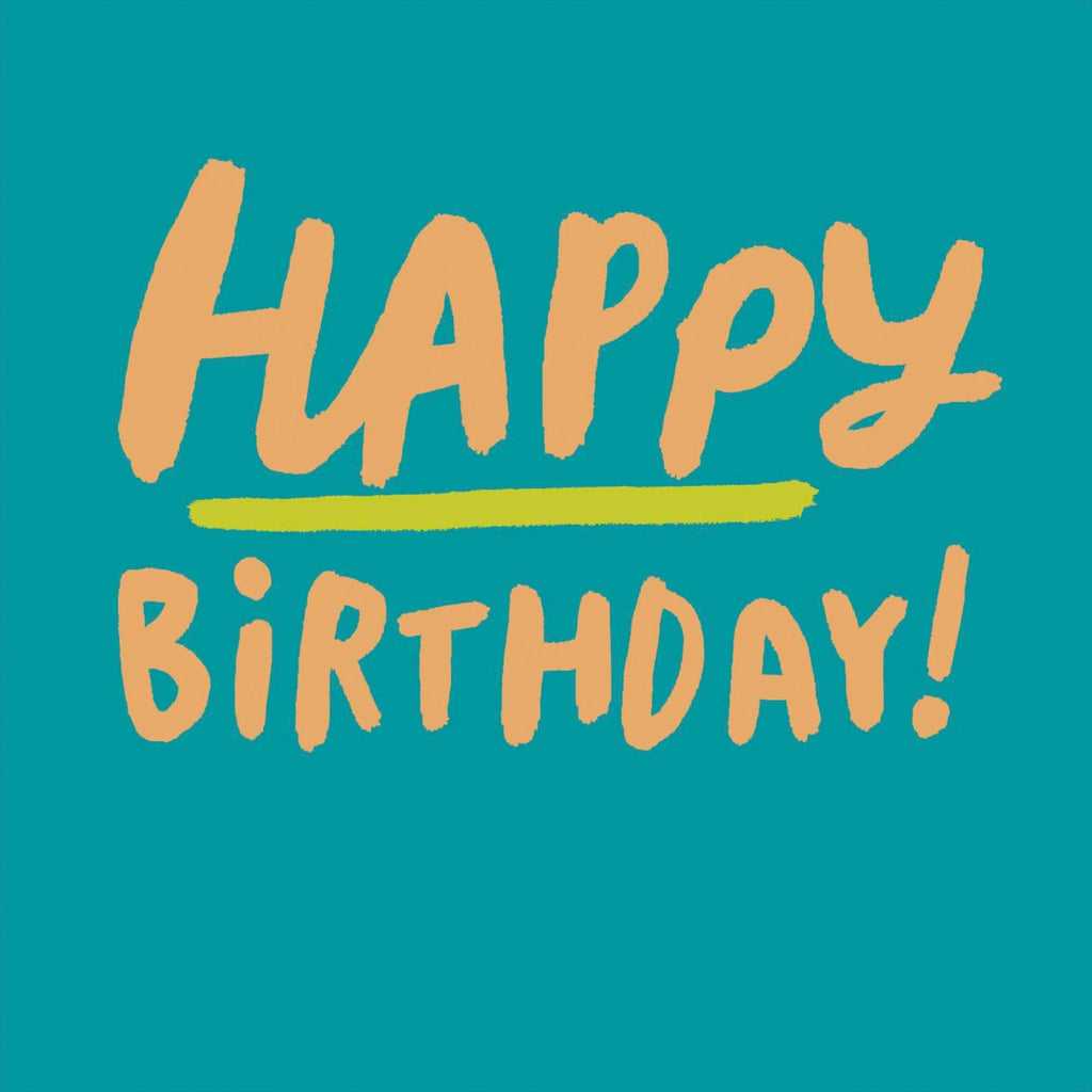 Sainsbury's Happy Birthday Card with Gold Text on a Teal Background Blank Inside for Own Message