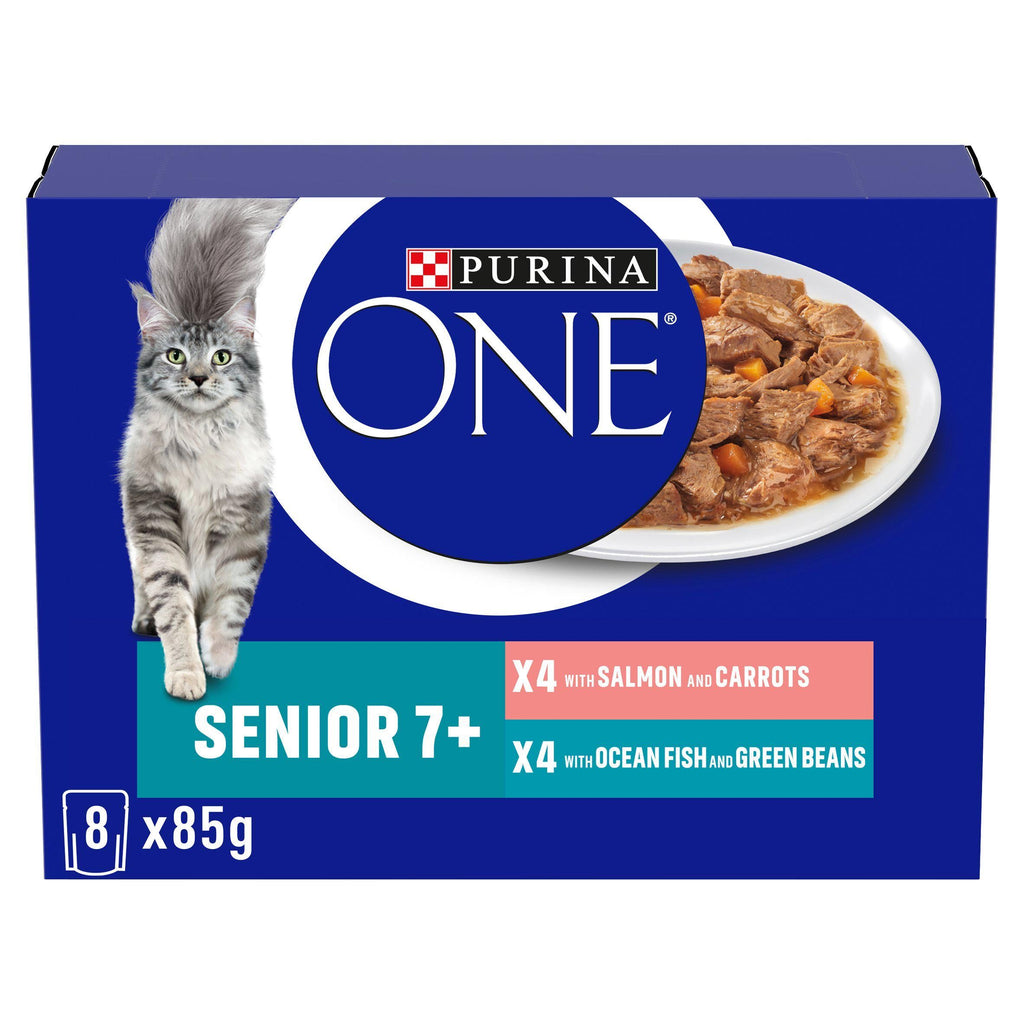 Purina One Senior Cat Food 7+ Salmon & Ocean Fish 8x85g