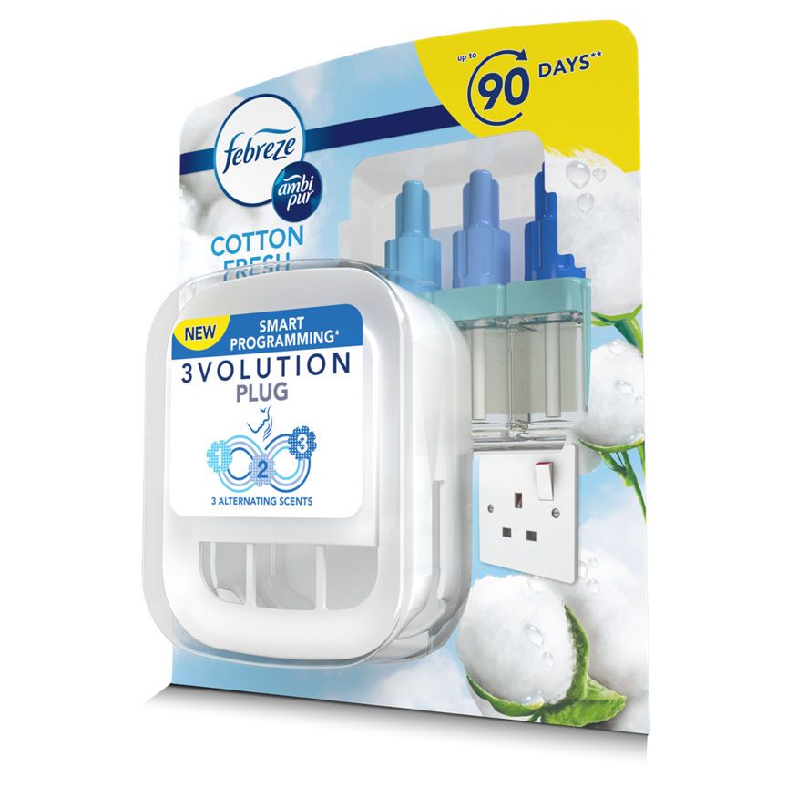 Febreze 3Volution Plug In Air Freshener Unit &amp;amp; Refill, Cotton Fresh