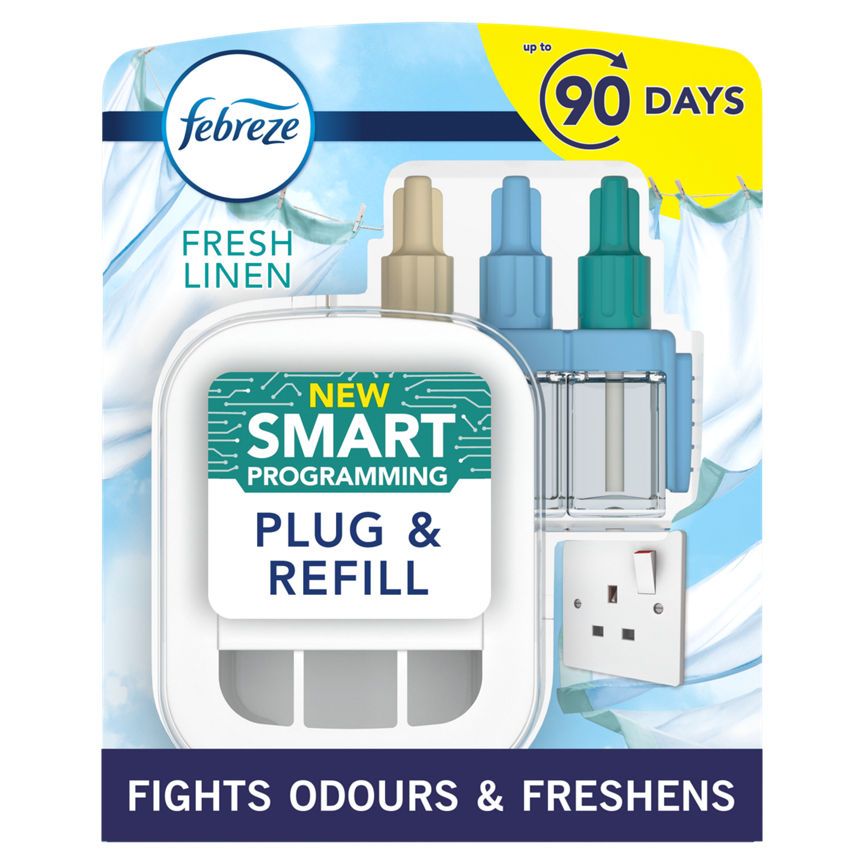 Febreze 3Volution Smart Programming Air Freshener Plug-In Starter Kit Fresh Linen