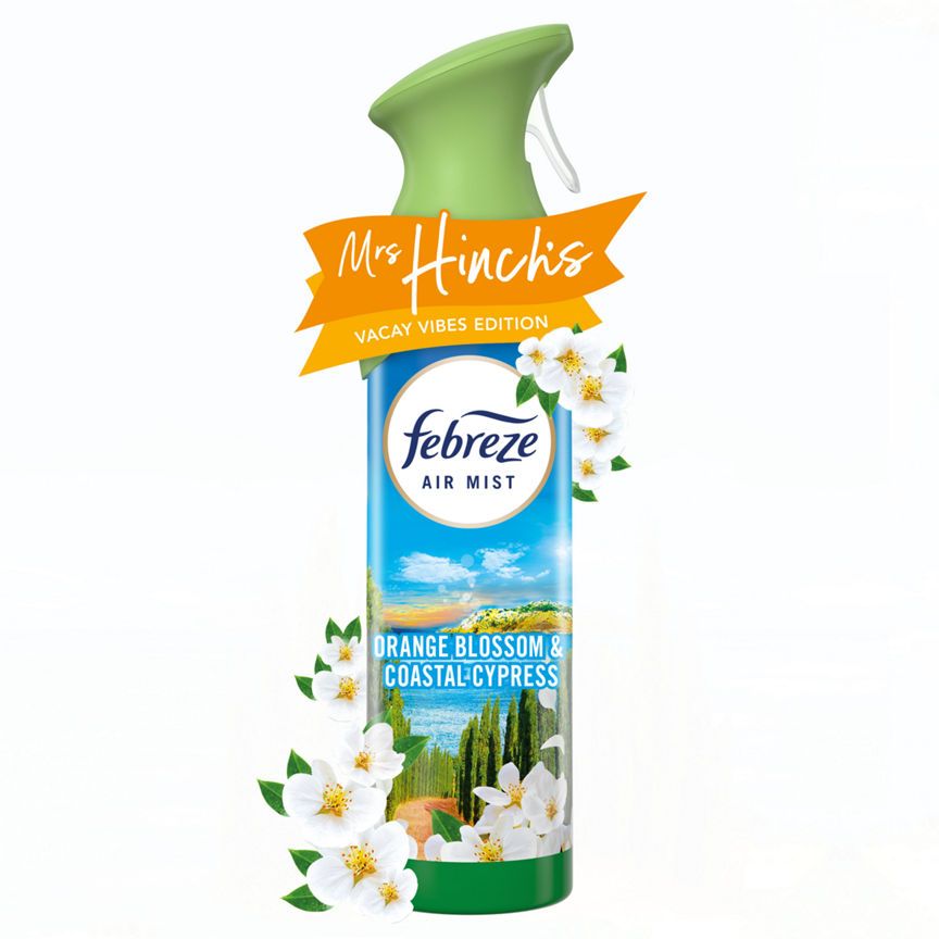 Febreze Air Freshener Mrs Hinch's Vacay Vibes Ltd Edition Orange Blossom &amp;amp; Coastal Cypress 185ML