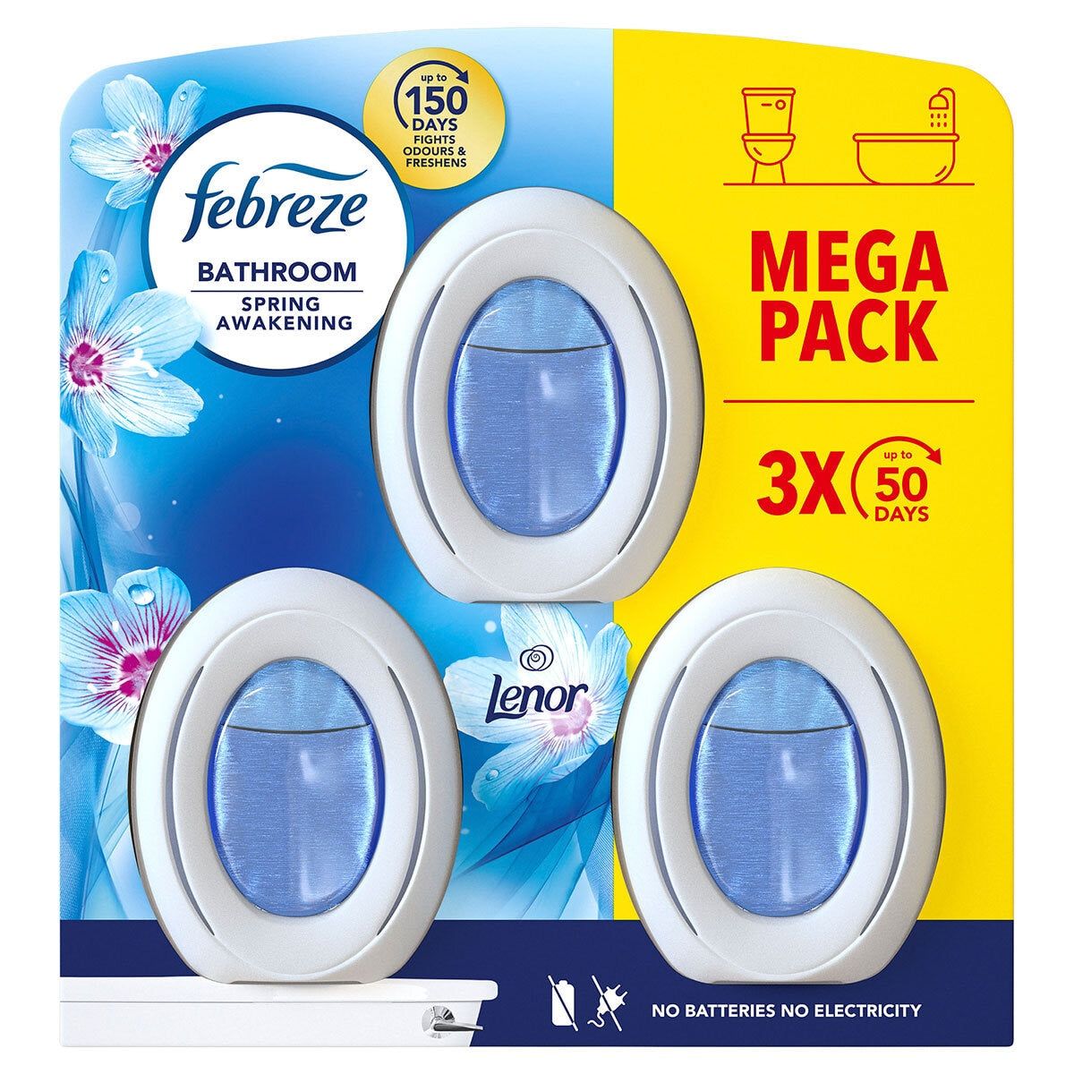 Febreze Spring Awakening Bathroom Gel, 2 x 3 Pack