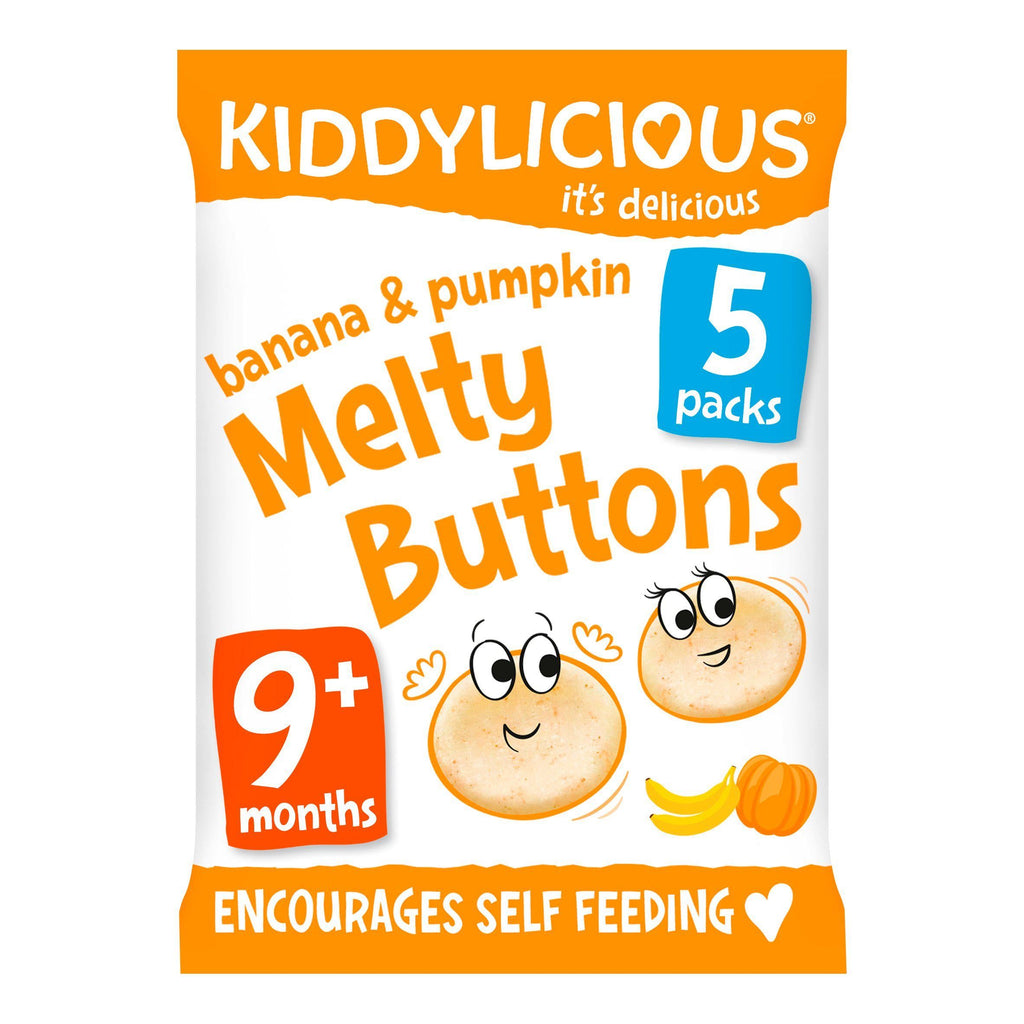 Kiddylicious Banana & Pumpkin Melty Buttons Baby Snacks 5x6g