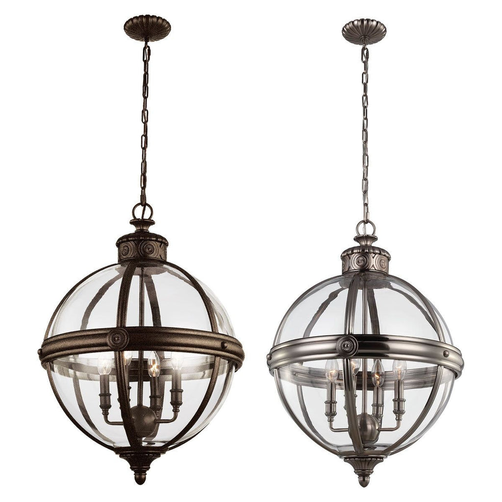 Feiss Adams 4 Light Pendant Chandelier in 2 Finishes