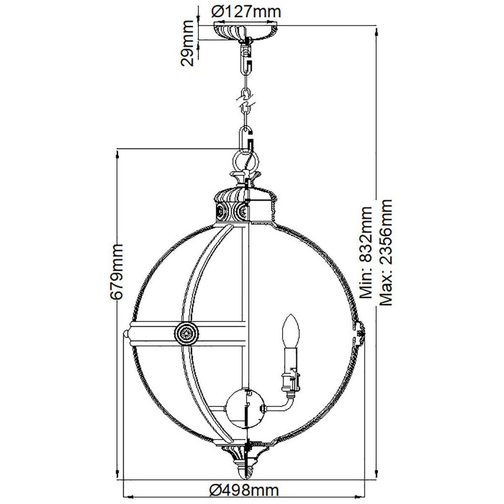 Feiss Adams 4 Light Pendant Chandelier in 2 Finishes