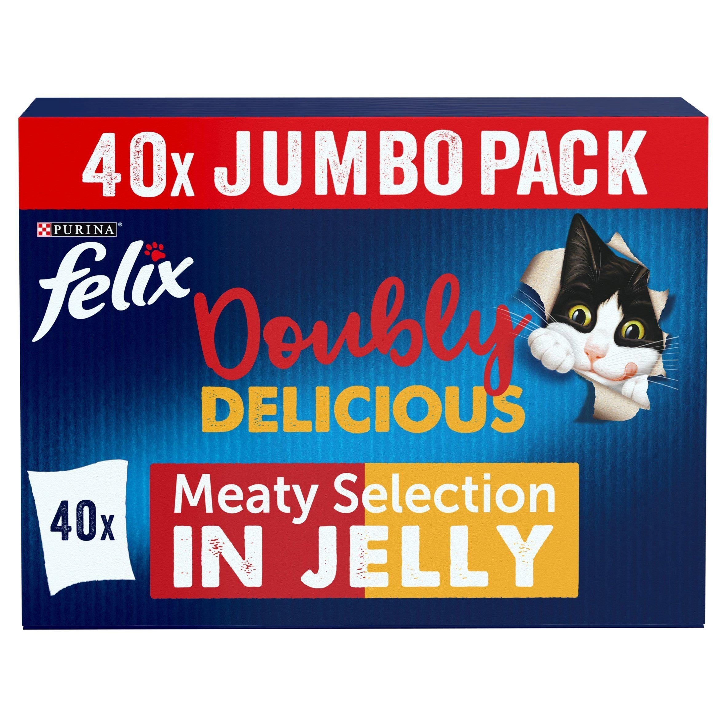 Felix As Good As It Looks Doubly Delicious Meat Selection in Jelly Wet Cat Food 40x100g