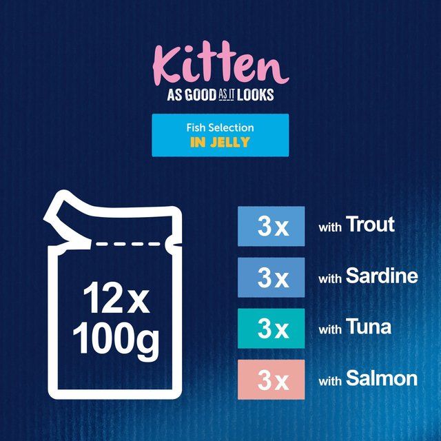 Felix As Good As it Looks Kitten Fish in Jelly Wet Cat Food   12 x 100g