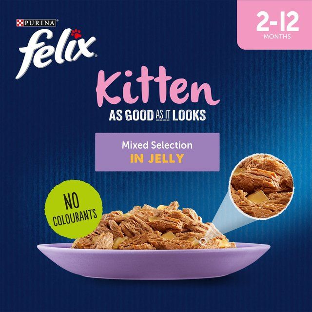 Felix As Good As it Looks Kitten Mixed in Jelly Wet Cat Food   12 x 100g