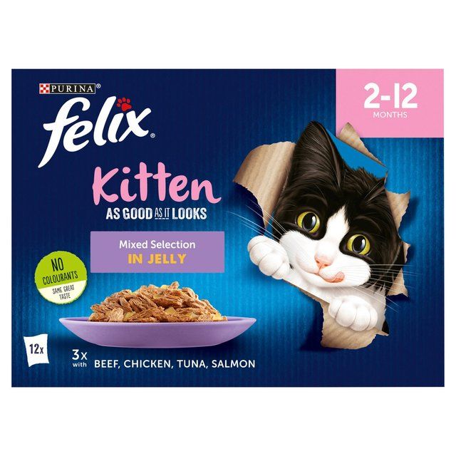 Felix As Good As it Looks Kitten Mixed in Jelly Wet Cat Food   12 x 100g