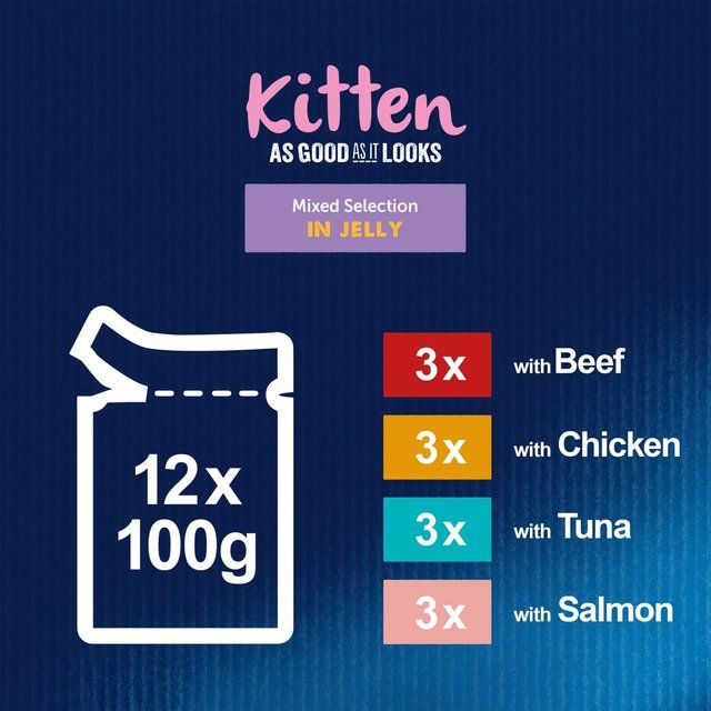 Felix As Good As it Looks Kitten Mixed in Jelly Wet Cat Food   12 x 100g