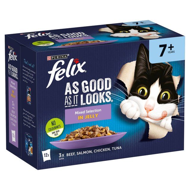 Felix As Good As it Looks Senior 7+ Mixed in Jelly Wet Cat Food   12 x 100g