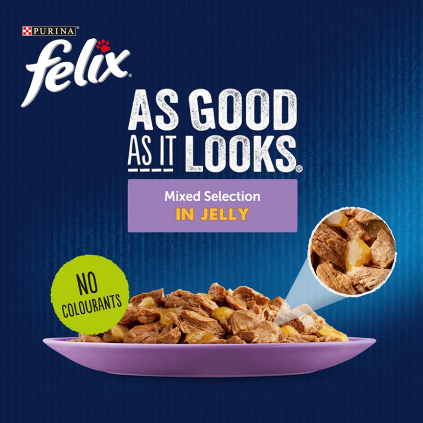 Felix AS GOOD AS IT LOOKS Senior Mixed Selection in Jelly Wet Cat Food 12 x