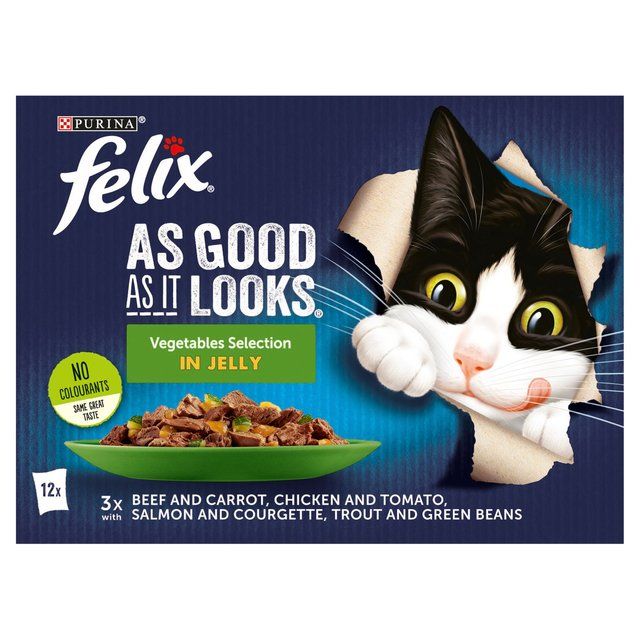 Felix As Good As it Looks Vegetable in Jelly Wet Cat Food   12 x 100g