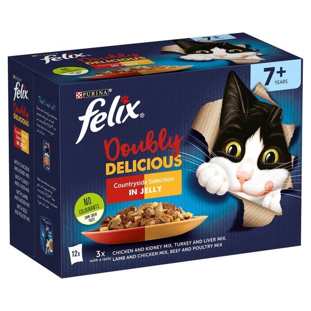 Felix Doubly Delicious 7+ Meaty Selection in Jelly Wet Cat Food   12 x 85g